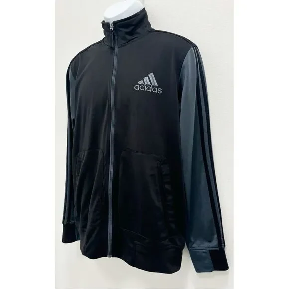 Adidas Black & Gray Full Zip Track Jacket | Size M - Picture 2 of 7